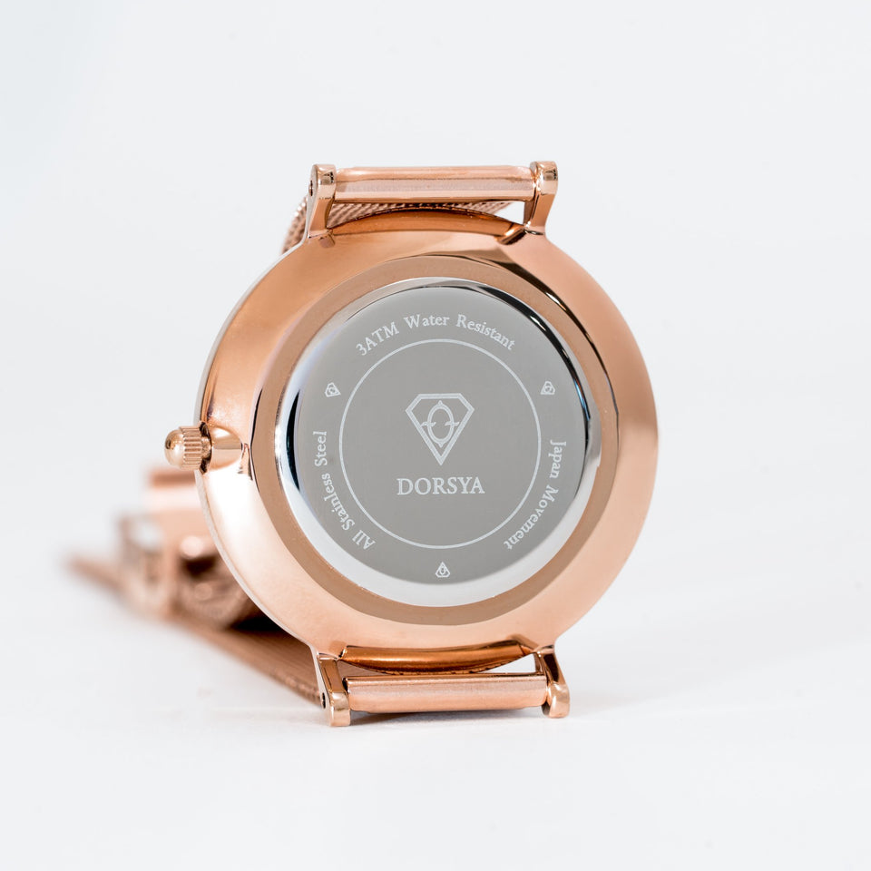 Nortia | stainless steel rose gold watch case | Dorsya